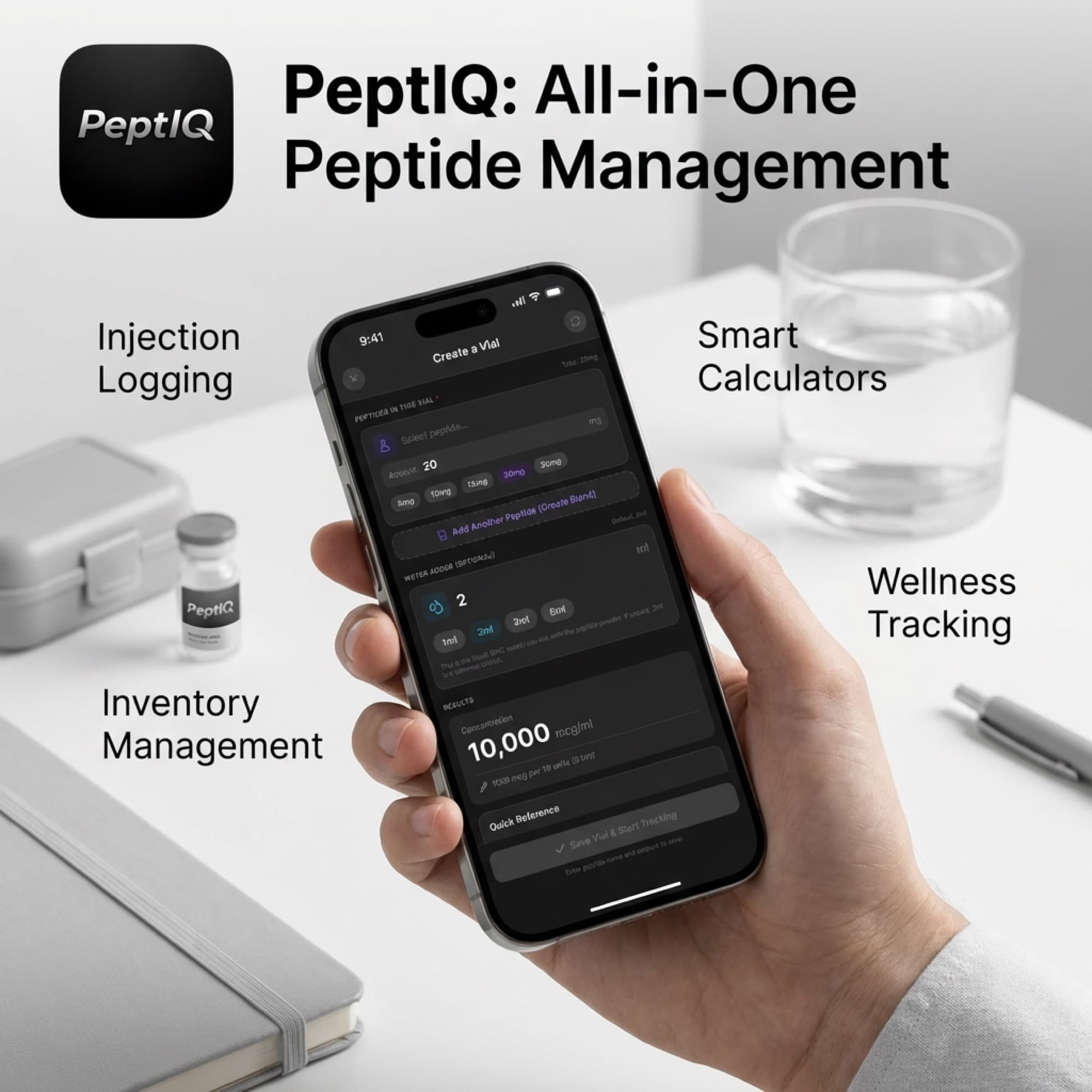Peptide Prime BAC versus sterile water guide promotional artwork