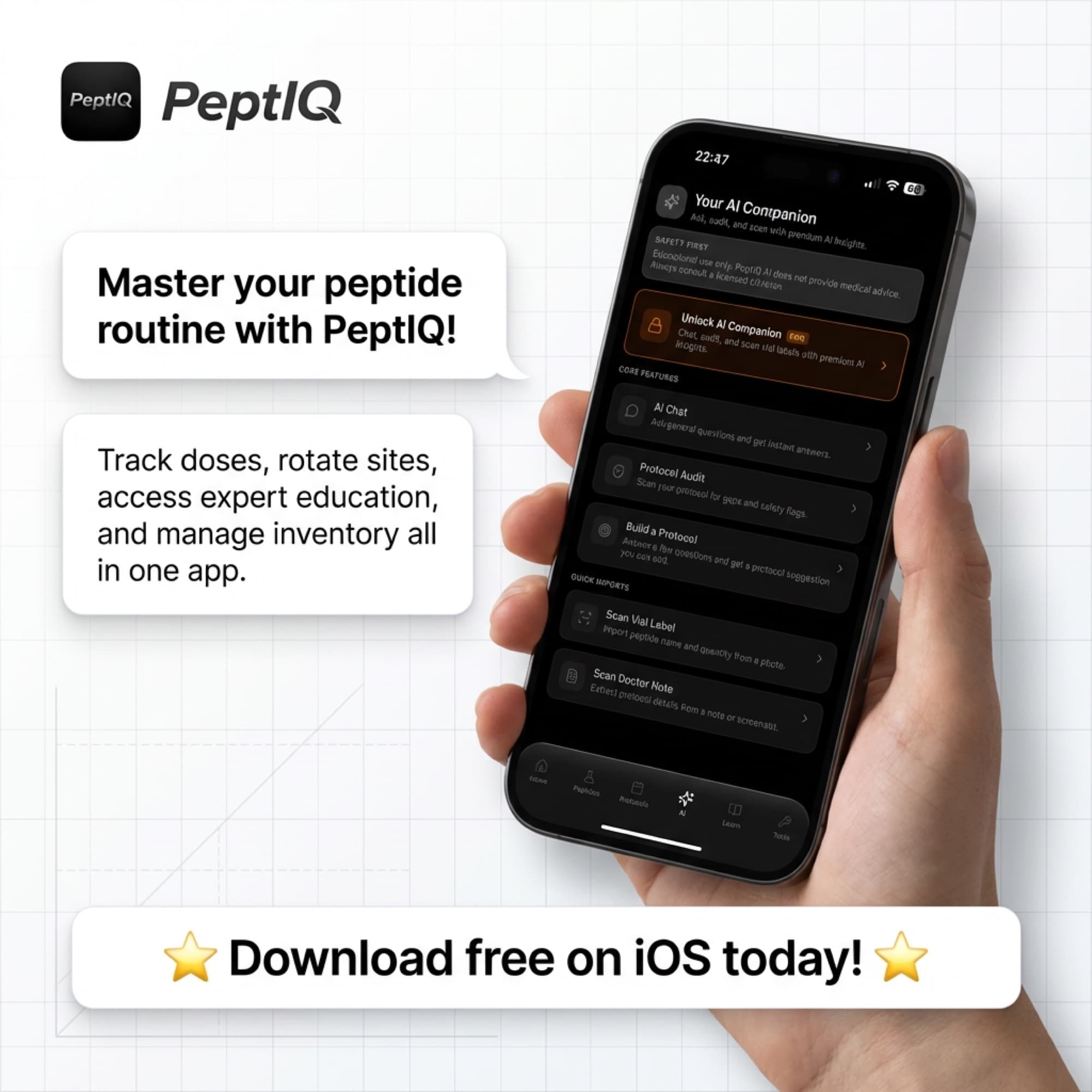 Peptide Prime unit converter promotional artwork
